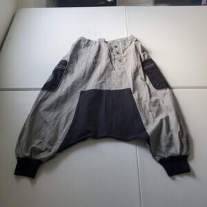 Virblatt Pants Womens L/XLGray Harem Drop Crotch Jogger Cargo Boho Festival